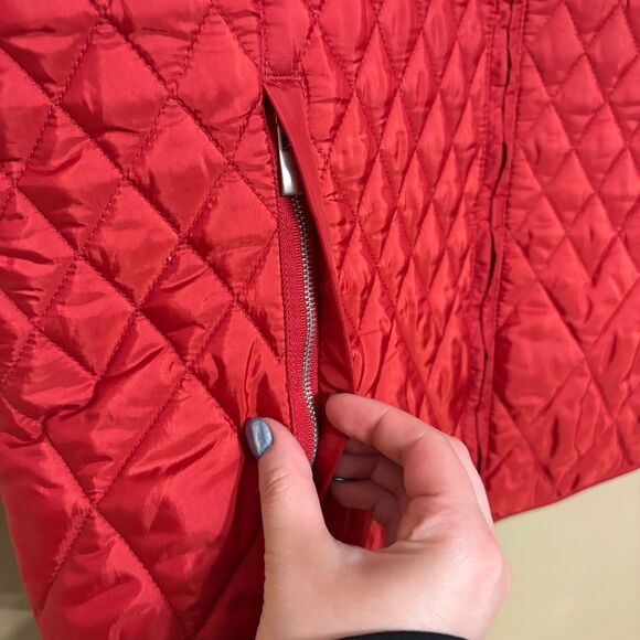 Talbots Women's Red Quilted Full Zip Puffer Vest with Pockets Extra Large XL - Picture 3 of 11